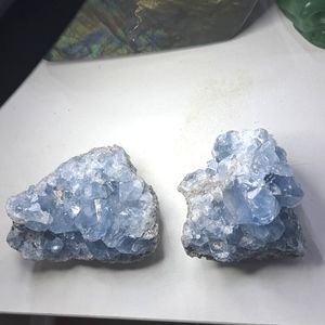 COPY - ☆ crystal on right. Gorgeous Celestine Crystal Geode Raw Chunk